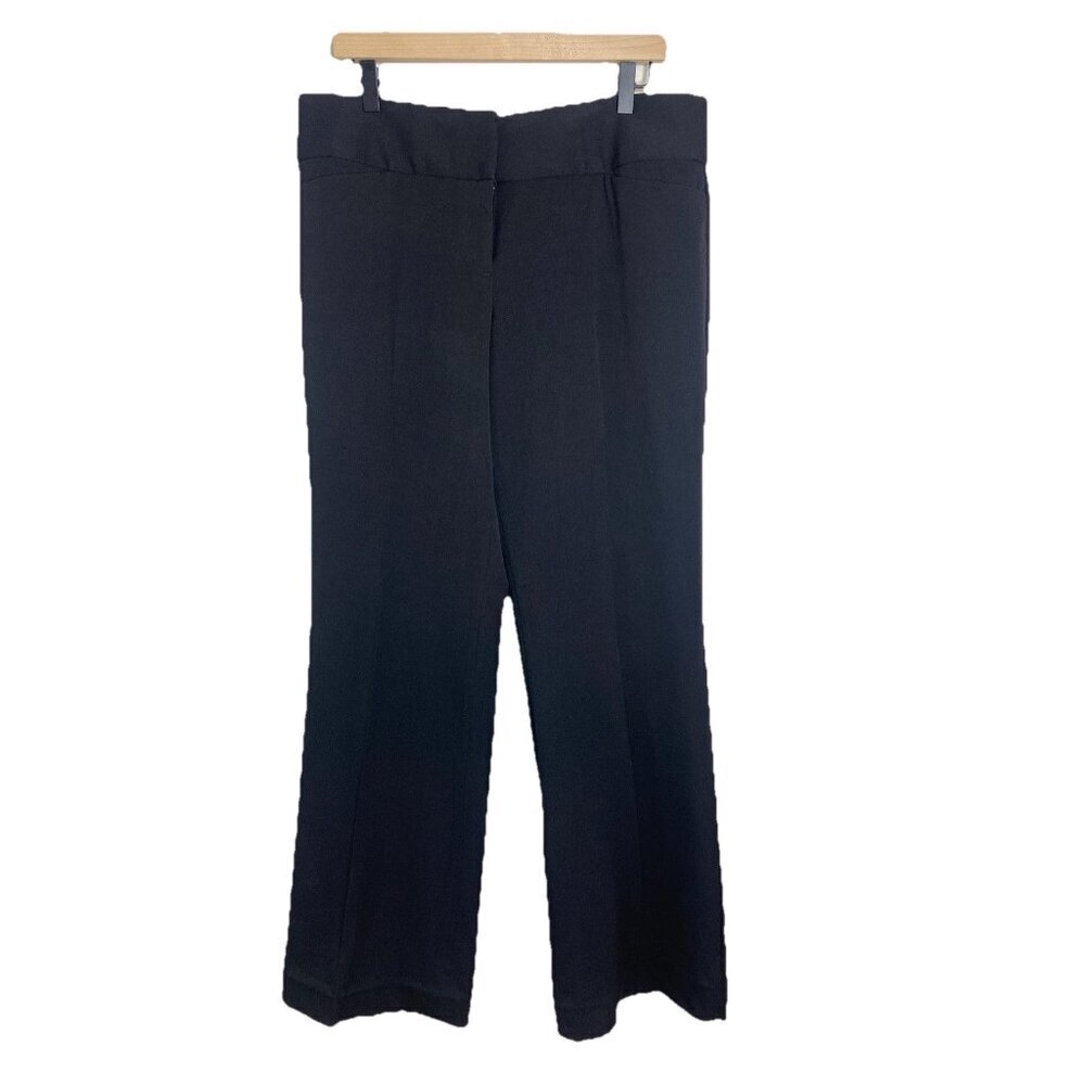 Vivienne Tam Designer Women's Black Knit 2-Way Stretch Wide Leg Pant Size 12